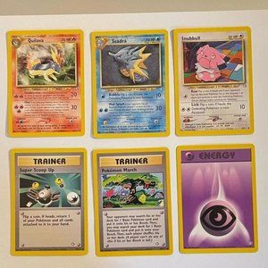 Pokémon Neo Genesis cards, set of 6 includes 3 Uncommon cards